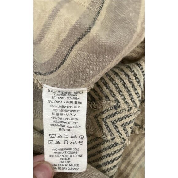 Free People Yours Truly Womens Linen Mini Skirt Size 4 Chevron Stripe Boho Retro - Picture 6 of 7